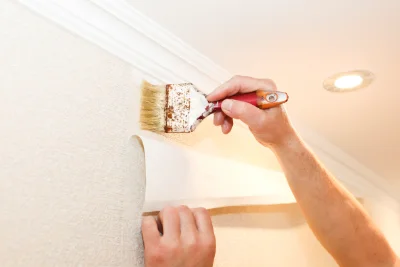 Pose de papier peint au Thuit de l'Oison — revêtements muraux et toiles de verre
